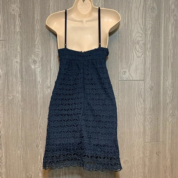 Romeo & Juliet Couture Navy Woven Crochet Dress S - Picture 4 of 7